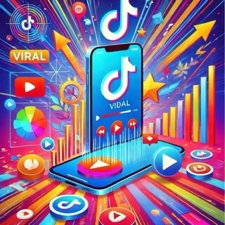 An engaging illustration showing a TikTok video gaining views, with play icons and increasing view counters.
