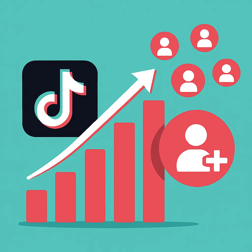 An illustration showing the concept of growing a TikTok account through purchasing followers